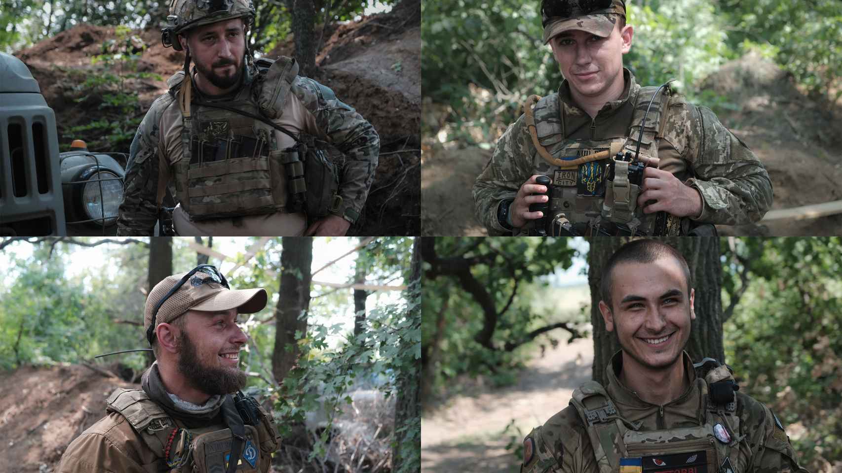 Soldados de artilharia da 80ª Brigada Aerotransportada do exército ucraniano aguardam ordens na sua posição na linha da frente de Bakhmut.