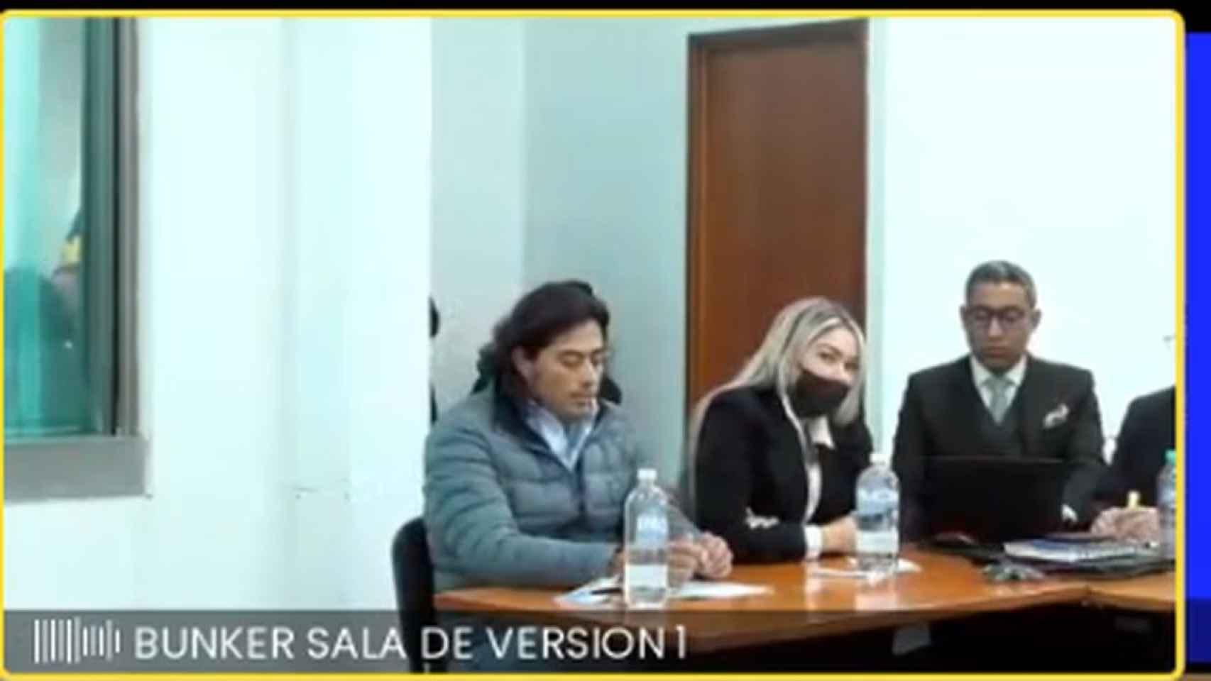 Nicolás Petro e Day Vásquez, esta terça-feira na audiência de acusação.